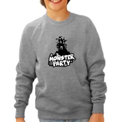Monster Party felpa senza cappuccio personalizzata bambino digitalshirt grigia