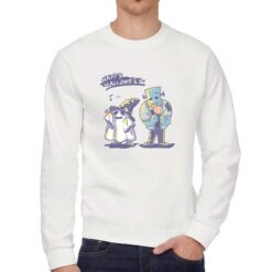 Mostri Halloween felpa senza cappuccio personalizzata uomo digitalshirt bianca