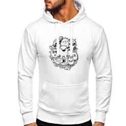 Mostriciattoli felpa con cappuccio personalizzata uomo digitalshirt bianca