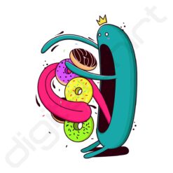 bavaglino grafica mostro affamato turchese digitalshirt