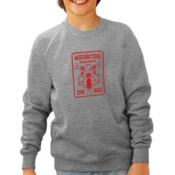 Motorcicle Community felpa senza cappuccio personalizzata bambino digitalshirt grigia