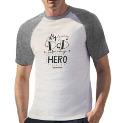My Dad is my Hero t-shirt bicolor personalizzata uomo digitalshirt grigia