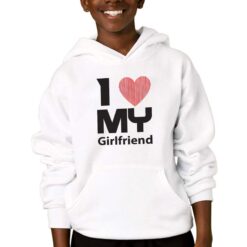 My Girlfriend felpa con cappuccio personalizzata bambino digitalshirtbianco