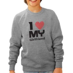 My Girlfriend felpa senza cappuccio personalizzata bambino digitalshirt grigia