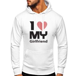 My Girlfriend felpa con cappuccio personalizzata uomo digitalshirt bianca
