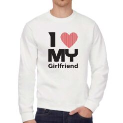 My Girlfriend felpa senza cappuccio personalizzata uomo digitalshirt bianca
