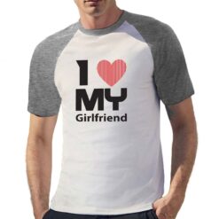 My Girlfriend t-shirt bicolor personalizzata uomo digitalshirt grigia