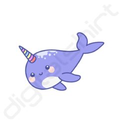 bavaglino grafica narvalo unicorno fuchsia digitalshirt