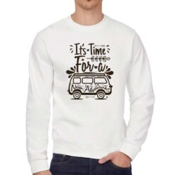 New Adventure felpa senza cappuccio personalizzata uomo digitalshirt bianca