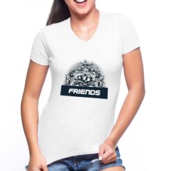 Not Friends t-shirt scollo a v personalizzata donna digitalshirt bianca