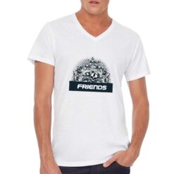Not Friends t-shirt scollo a v personalizzata uomo digitalshirt bianca