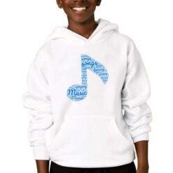 Nota Musicale felpa con cappuccio personalizzata bambino digitalshirtbianco