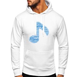 Nota Musicale felpa con cappuccio personalizzata uomo digitalshirt bianca