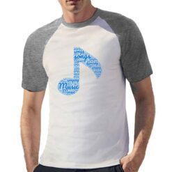 Nota Musicale t-shirt bicolor personalizzata uomo digitalshirt grigia