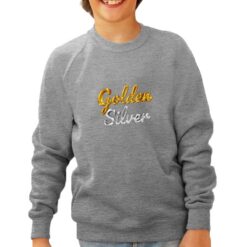 Oro e Argento felpa senza cappuccio personalizzata bambino digitalshirt grigia