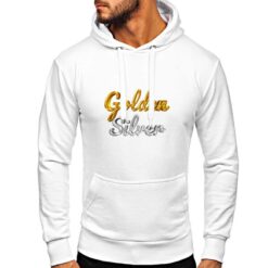 Oro e Argento felpa con cappuccio personalizzata uomo digitalshirt bianca