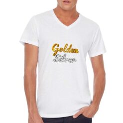 Oro e Argento t-shirt scollo a v personalizzata uomo digitalshirt bianca