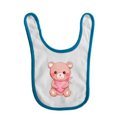 Bavaglino turchese con grafica orsetto