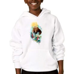 Orso Dipinto felpa con cappuccio personalizzata bambino digitalshirtbianco