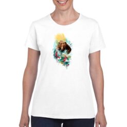 Orso Dipinto t-shirt personalizzata donna digitalshirt bianco