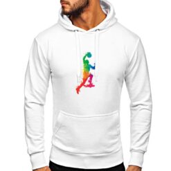 Pallacanestro Arcobaleno felpa con cappuccio personalizzata uomo digitalshirt bianca