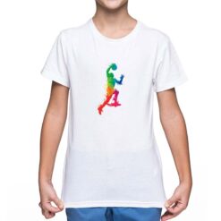 Pallacanestro Arcobaleno t-shirt personalizzata bambino digitalshirt bianca