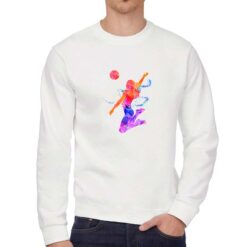 Pallavolista Schiacciata felpa senza cappuccio personalizzata uomo digitalshirt bianca