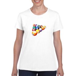 Palle da Biliardo t-shirt personalizzata donna digitalshirt bianco