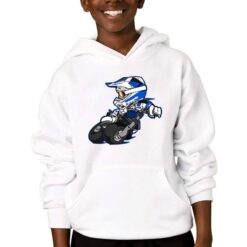 Piega Moto felpa con cappuccio personalizzata bambino digitalshirtbianco