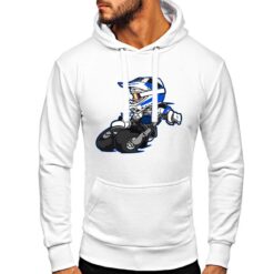 Piega Moto felpa con cappuccio personalizzata uomo digitalshirt bianca