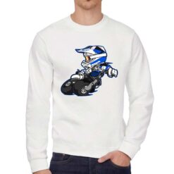 Piega Moto felpa senza cappuccio personalizzata uomo digitalshirt bianca