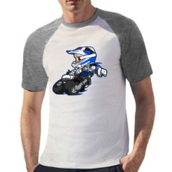 Piega Moto t-shirt bicolor personalizzata uomo digitalshirt grigia