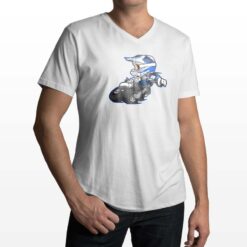 Piega Moto t-shirt scollo a v personalizzata uomo digitalshirt bianca