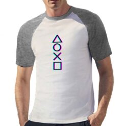 PlayStation t-shirt bicolor personalizzata uomo digitalshirt grigia