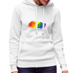 Pride felpa con cappuccio personalizzata donna digitalshirt bianca.jpg