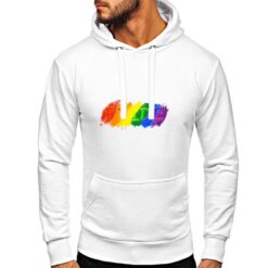 Pride felpa con cappuccio personalizzata uomo digitalshirt bianca