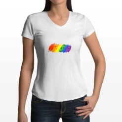 Pride t-shirt scollo a v personalizzata donna digitalshirt bianca