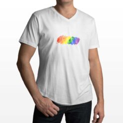 Pride t-shirt scollo a v personalizzata uomo digitalshirt bianca