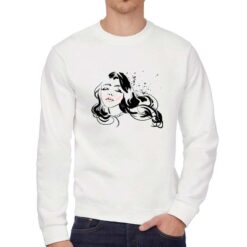 Primo Bacio felpa senza cappuccio personalizzata uomo digitalshirt bianca