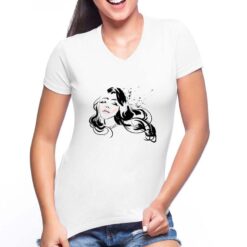 Primo Bacio t-shirt scollo a v personalizzata donna digitalshirt bianca