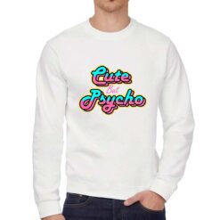 Psycho felpa senza cappuccio personalizzata uomo digitalshirt bianca