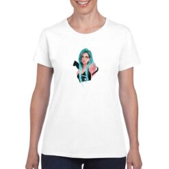 Ragazza Gatto t-shirt personalizzata donna digitalshirt bianco