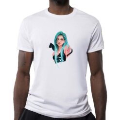 Ragazza Gatto t-shirt personalizzata uomo digitalshirt bianca