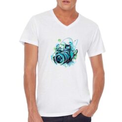 Reflex Disegno t-shirt scollo a v personalizzata uomo digitalshirt bianca