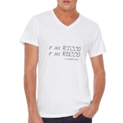 Rocco t-shirt scollo a v personalizzata uomo digitalshirt bianca