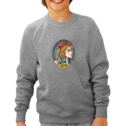 Rock and Roll Lady felpa senza cappuccio personalizzata bambino digitalshirt grigia