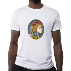 Rock and Roll Lady t-shirt personalizzata uomo digitalshirt bianca
