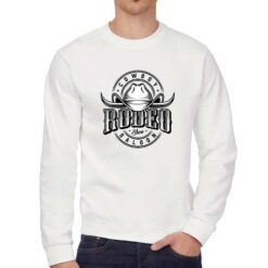 Rodeo felpa senza cappuccio personalizzata uomo digitalshirt bianca