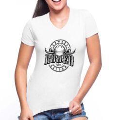 Rodeo t-shirt scollo a v personalizzata donna digitalshirt bianca