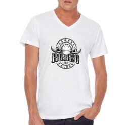 Rodeo t-shirt scollo a v personalizzata uomo digitalshirt bianca